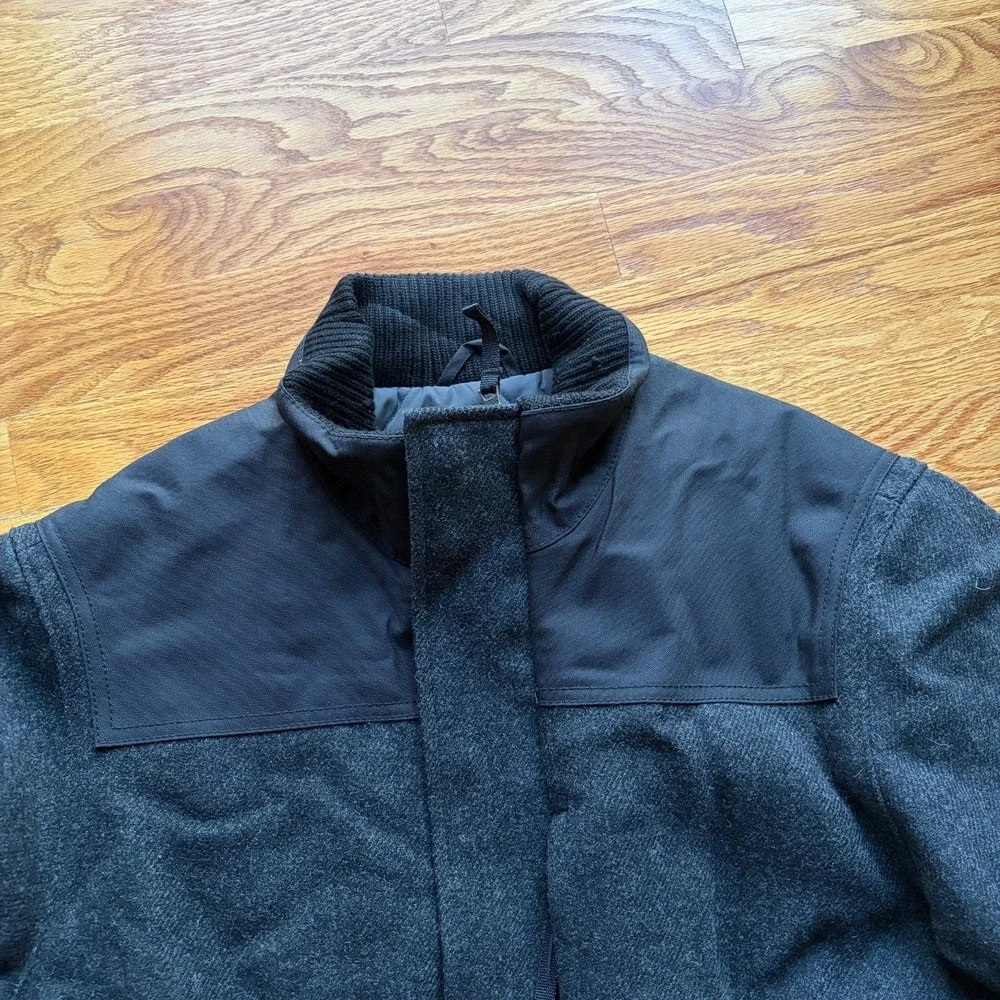 Banana Republic Wool Blend Jacket Mens L Charcoal Field‎ Coat Outdoor Vintage